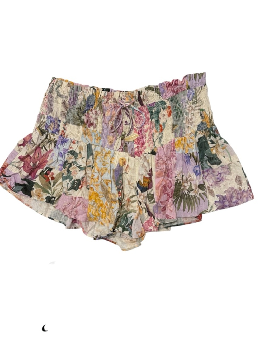 Zara NEW Blogger Fave Floral Multicolor High Waisted Flowy Linen Shorts - Picture 5 of 10